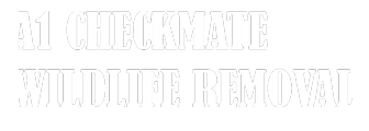 A white background with the words `` checkmate wildlife removal '' written in black and white.