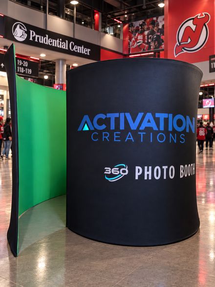 Branded 360 booth at Prudential Center