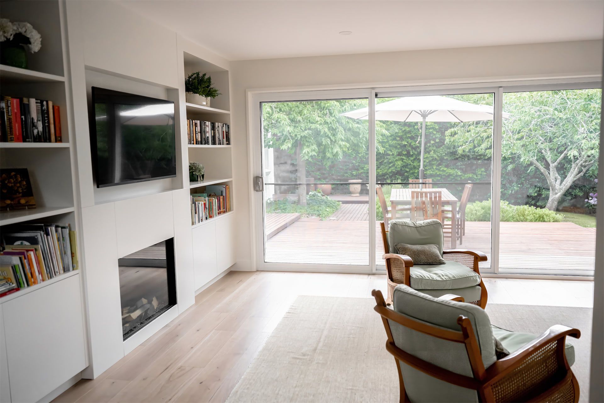 Bright Living Room With Wall TV — Prime Built in Bowral, NSW