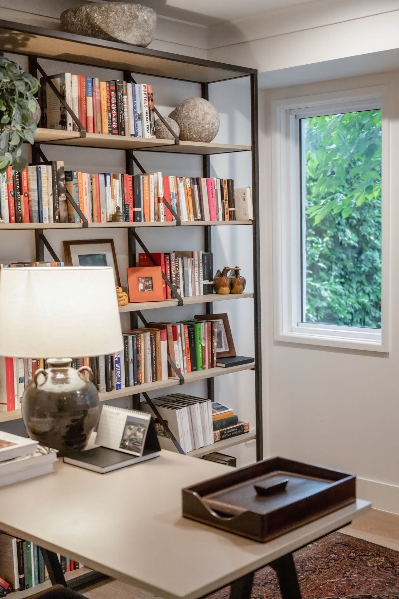Home Office With Bookshelf, Desk Lamp — Prime Built in Bowral, NSW
