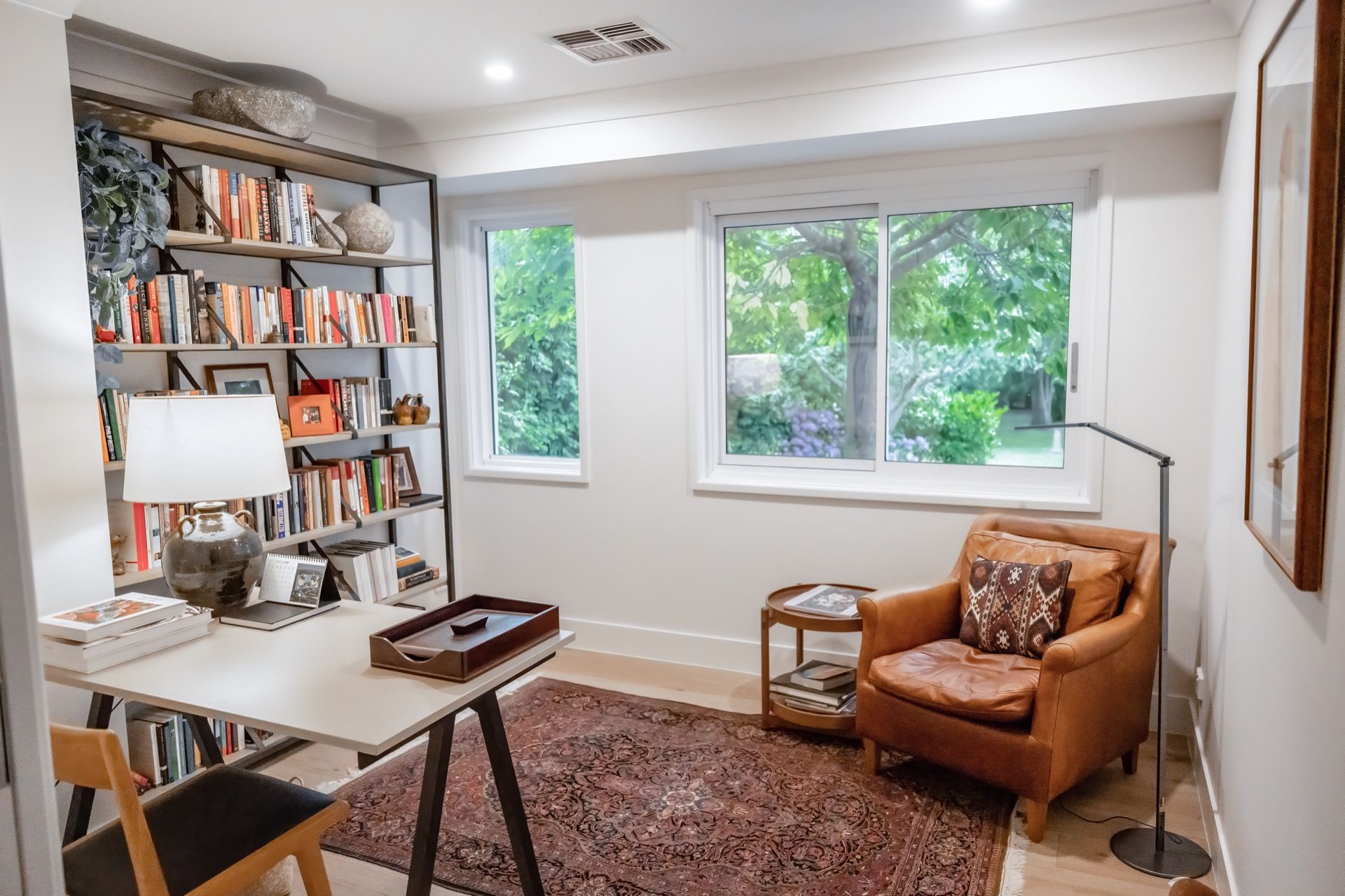 Bright Home Office With Desk, Bookshelf, Chair — Prime Built in Bowral, NSW