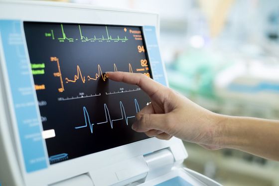 EKG monitor in intra aortic balloon pump machine