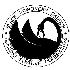 Black Prisoners’ Caucus Community Group A logo with a black swan, with text around the perimeter reading