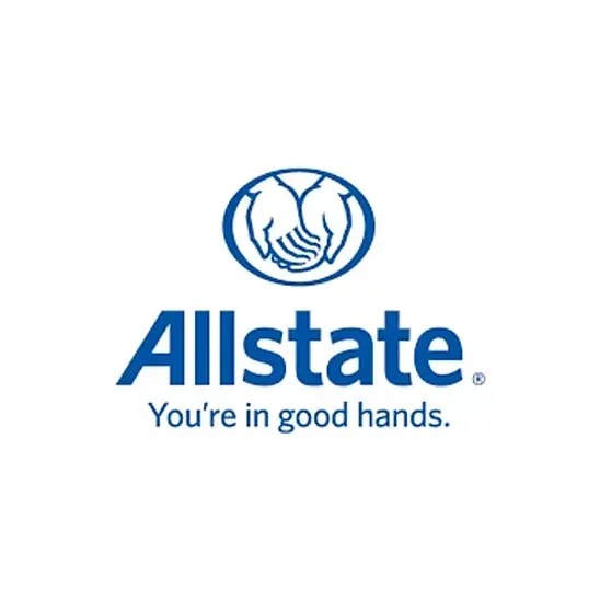 Allstate logo: blue hands in an oval, above the word