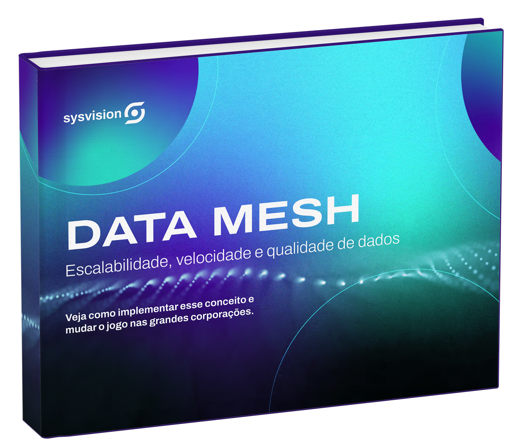 Um livro azul com o título data mesh nele