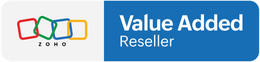A blue button that says value added reseller on it