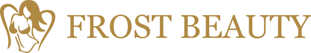 Ein Logo für Frost Beauty mit einer Frau und einem Herz