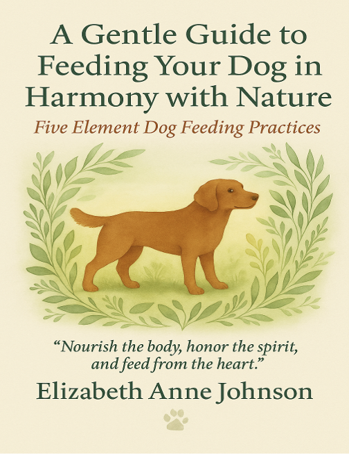 Book cover: dog standing in front of greenery. Title: 