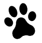 Black paw print.