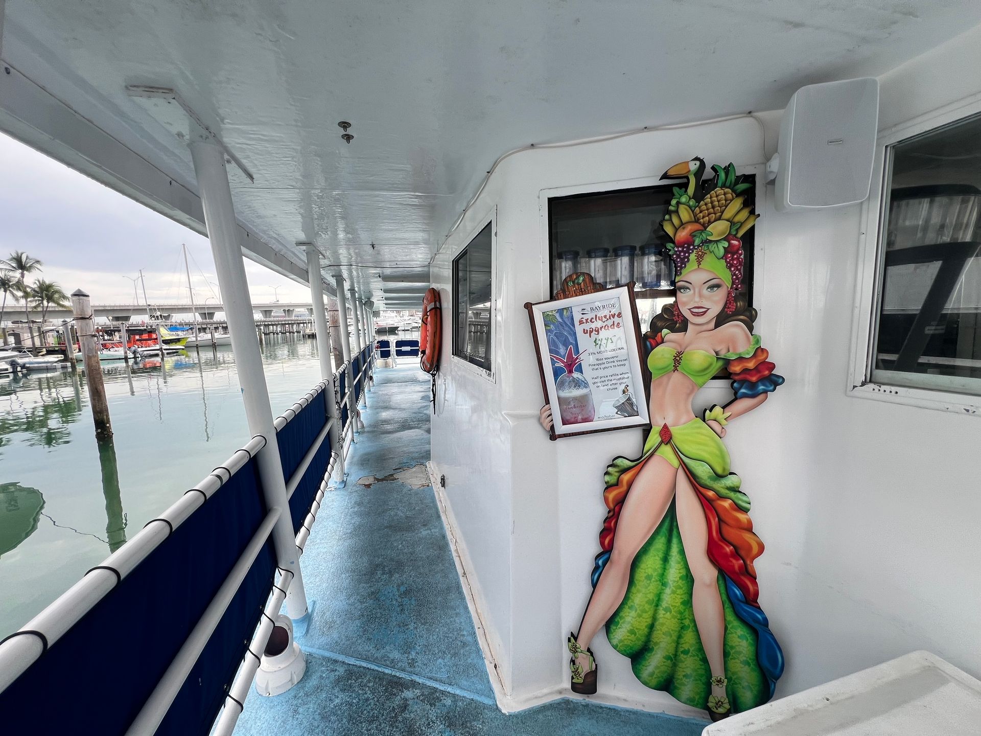 Cash bar on the sunset boat