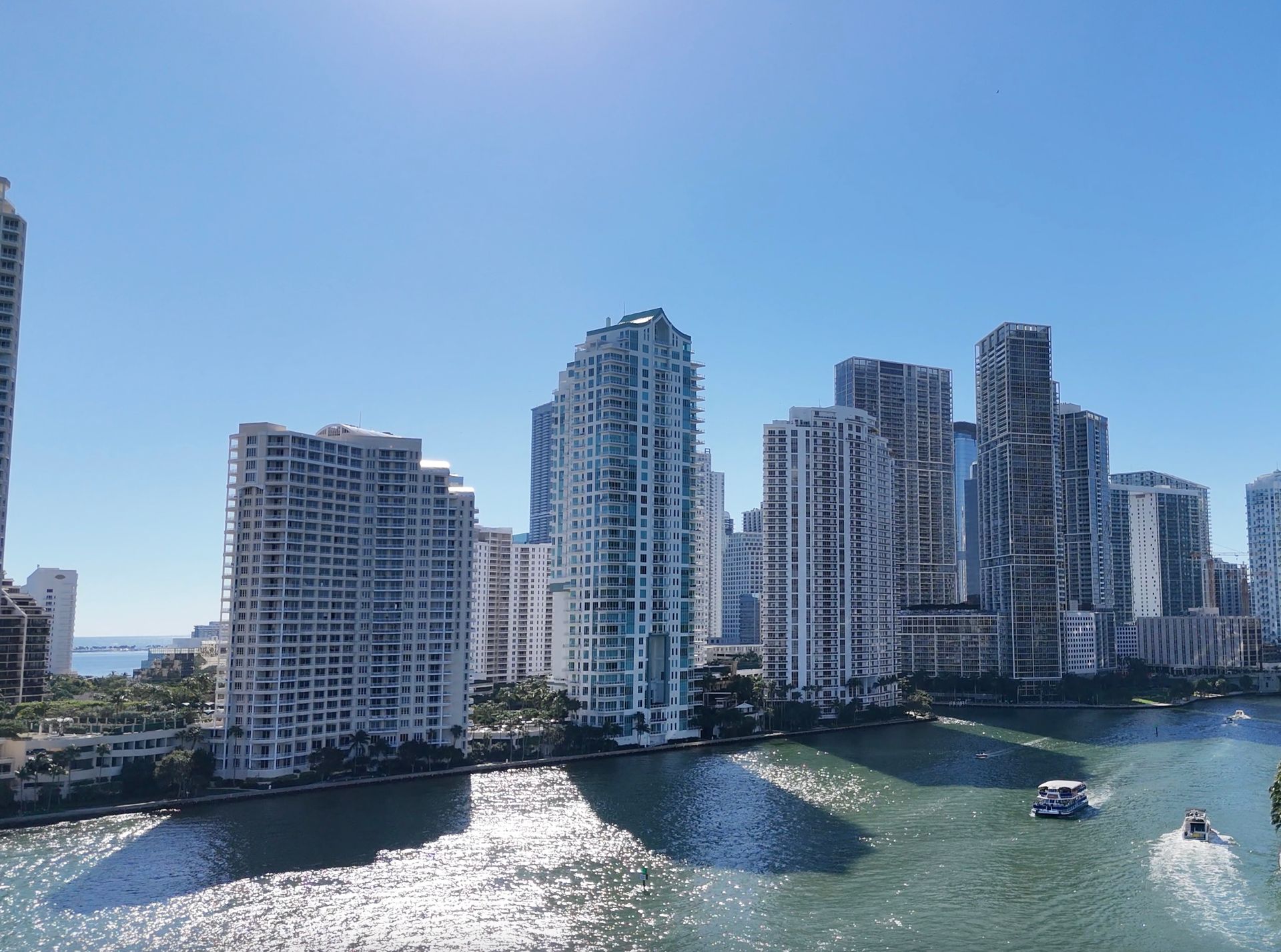 Miami Skyline Seen from Bayride Tours