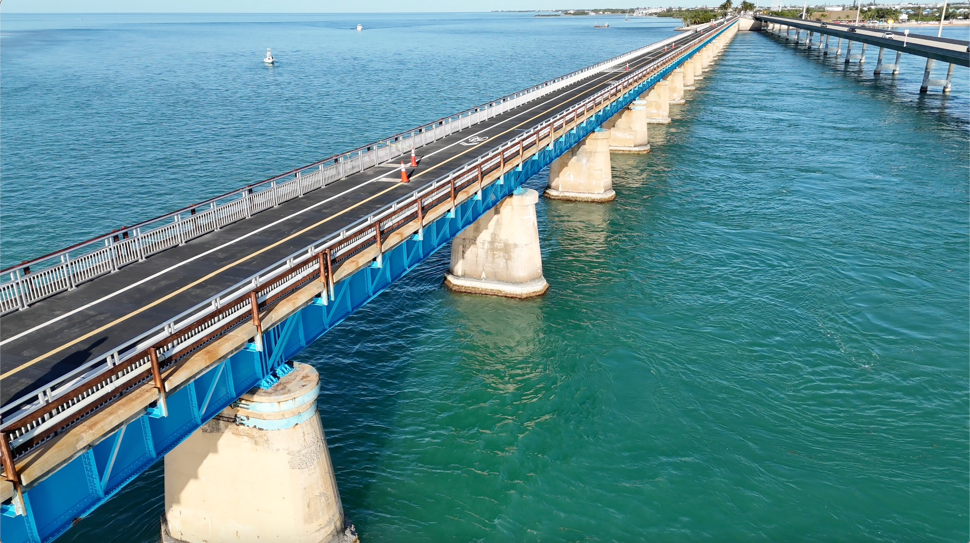 old 7 mile bridge part of the Miami sightseeing Key West Bus Ride