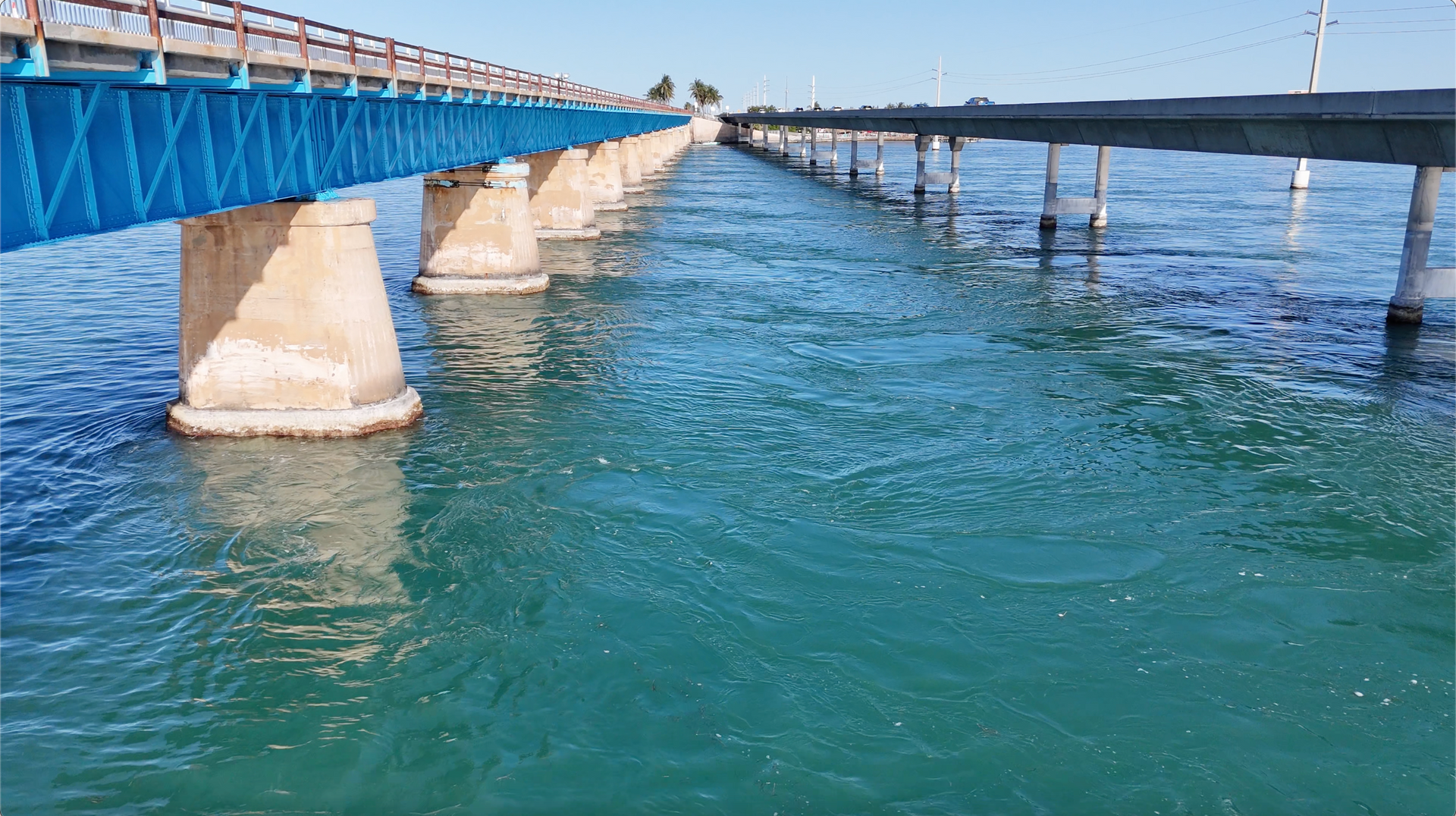 key west 7 mile bridge seen from Miami to the Florida Keys