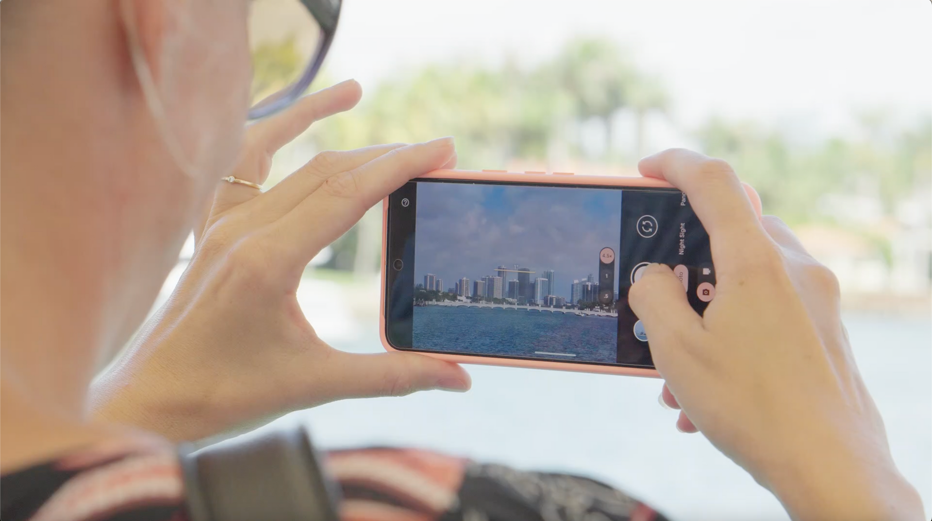 Open-air top deck with 360 panoramic views on Miami boat tour