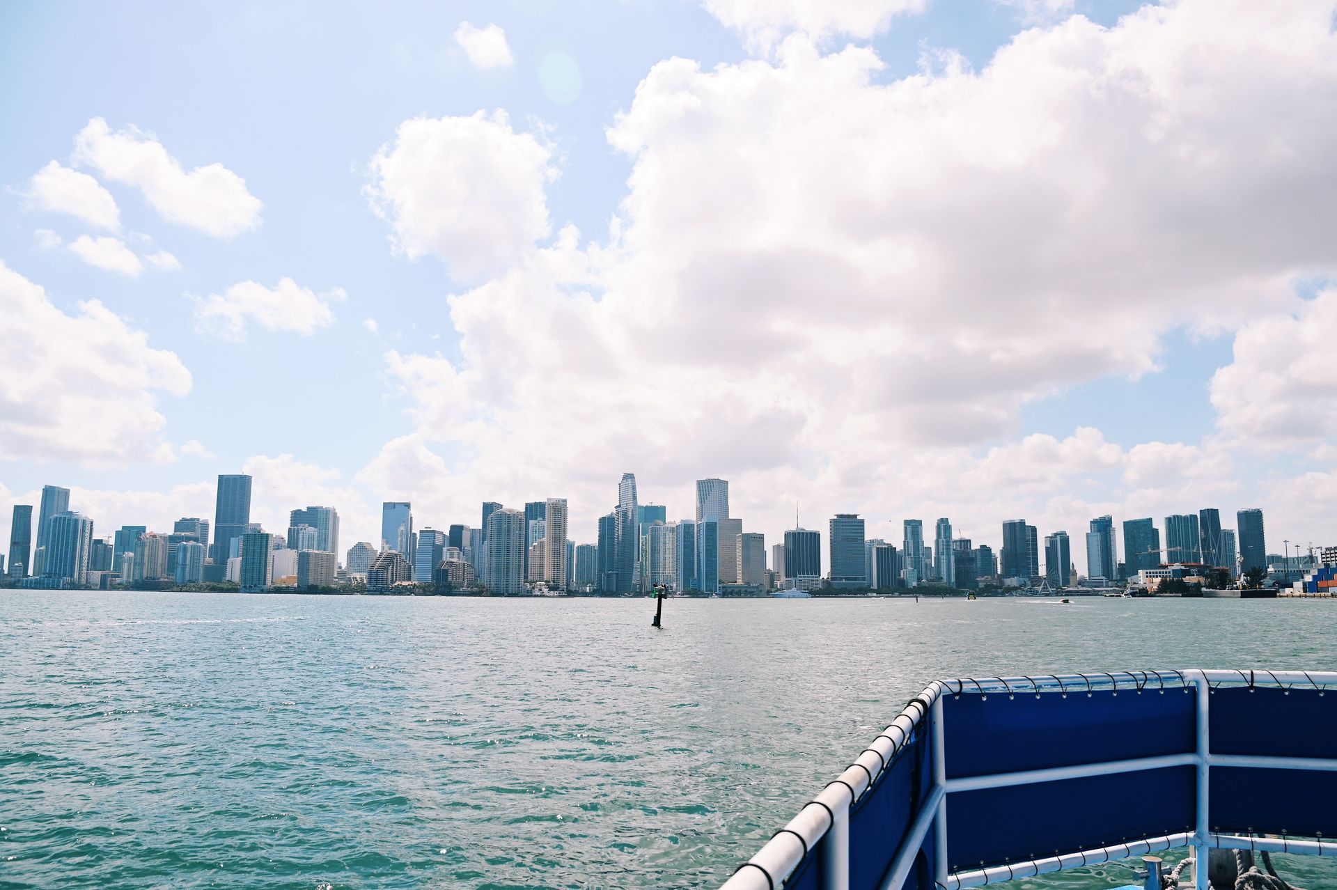 Skyline Miami seen fro Biscayne Bay