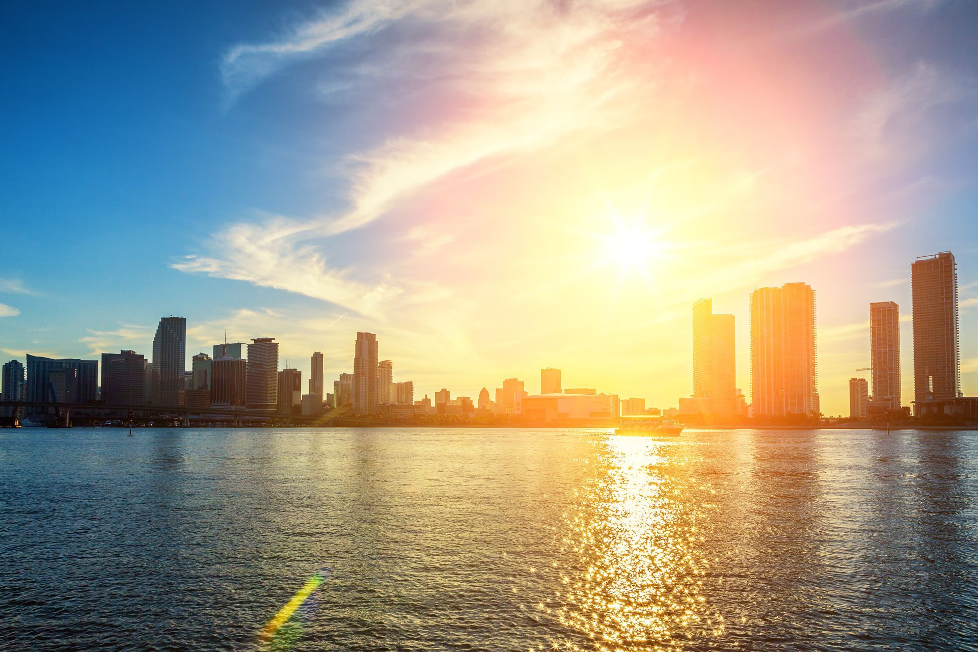 Miami Skyline Sunset 