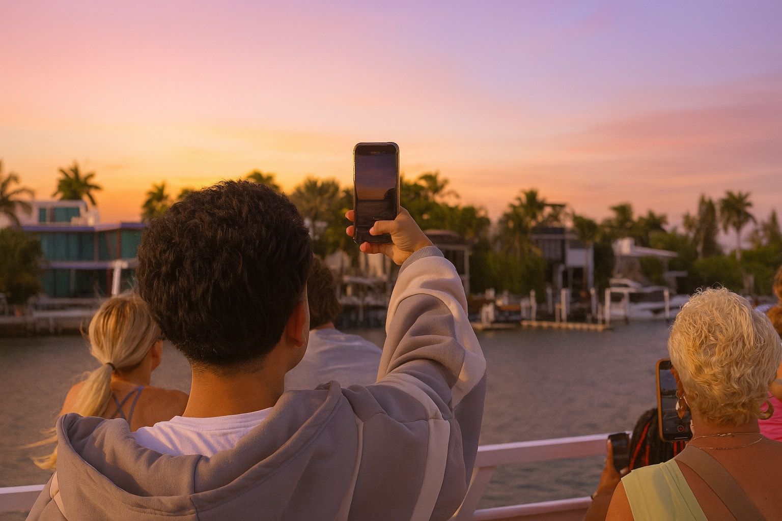 Biscayne Bay Sunset Cruise with Celebrity Mansions and Miami Skyline