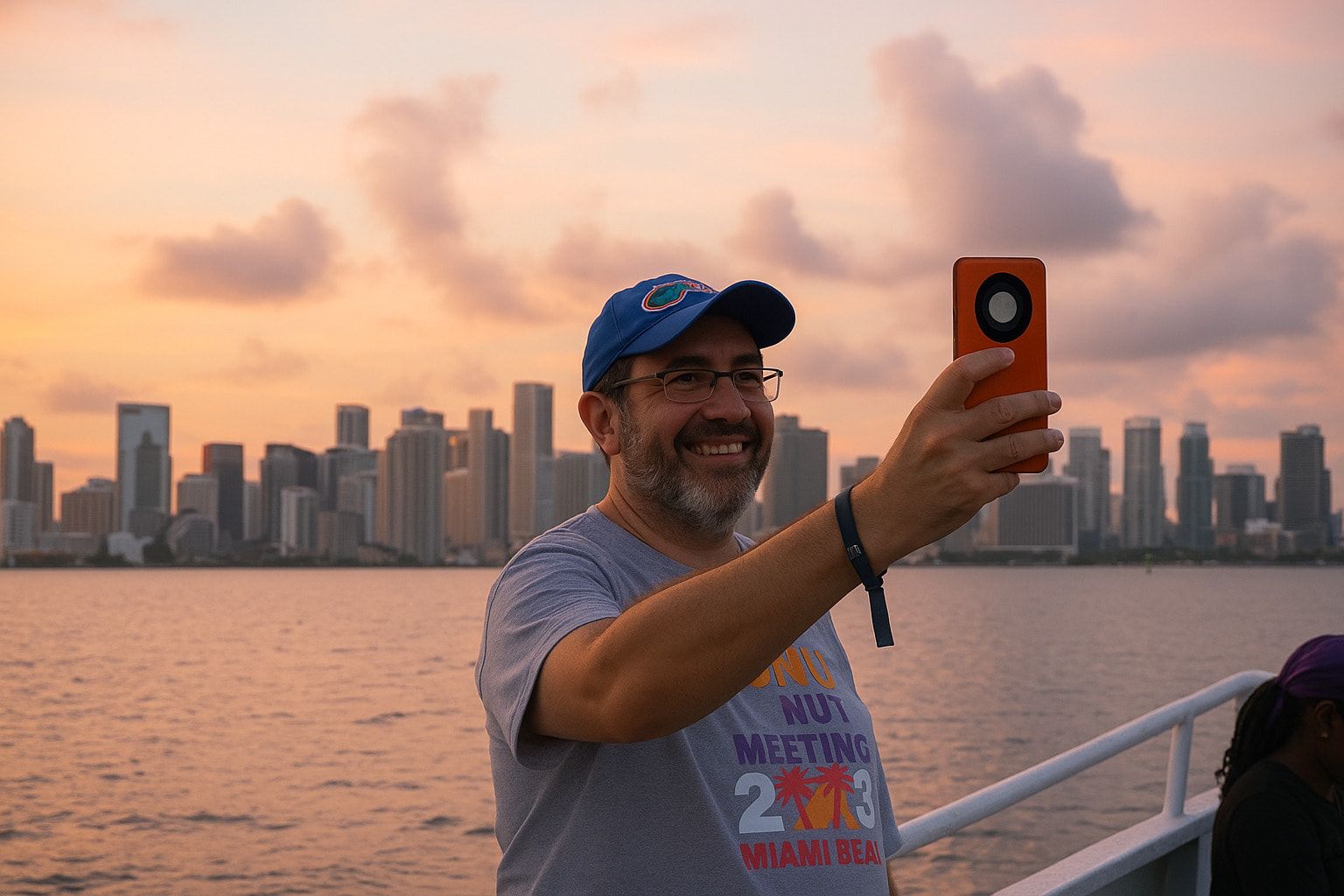Passengers on a Skyline Sunset Miami Bayside Boat tour