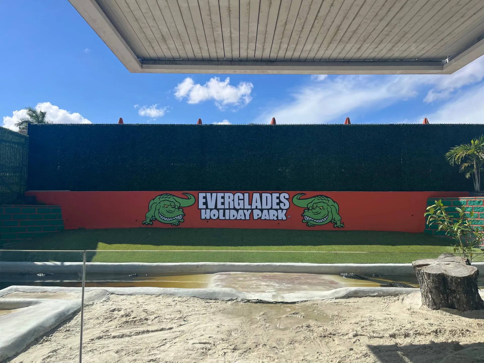 Outdoor wildlife show arena where guests enjoy educational animal presentations during a Miami Everglades Tour.