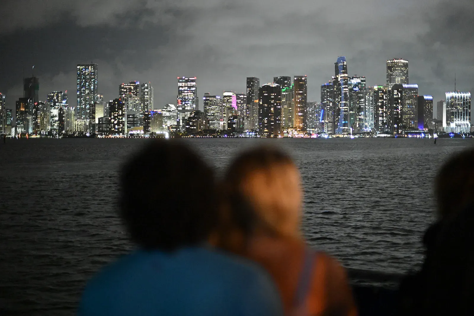 Couples enjoying waterfront city views during a romantic Miami Evening Cruise