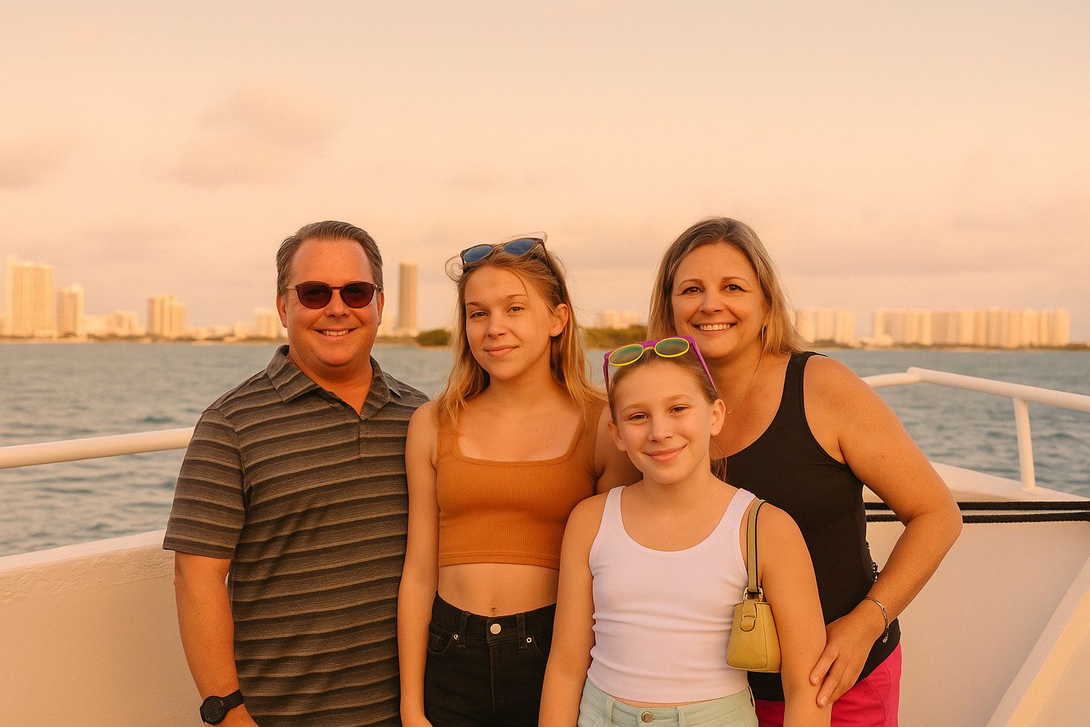Miami sunset Cruise in Miami boat tour with Famiy