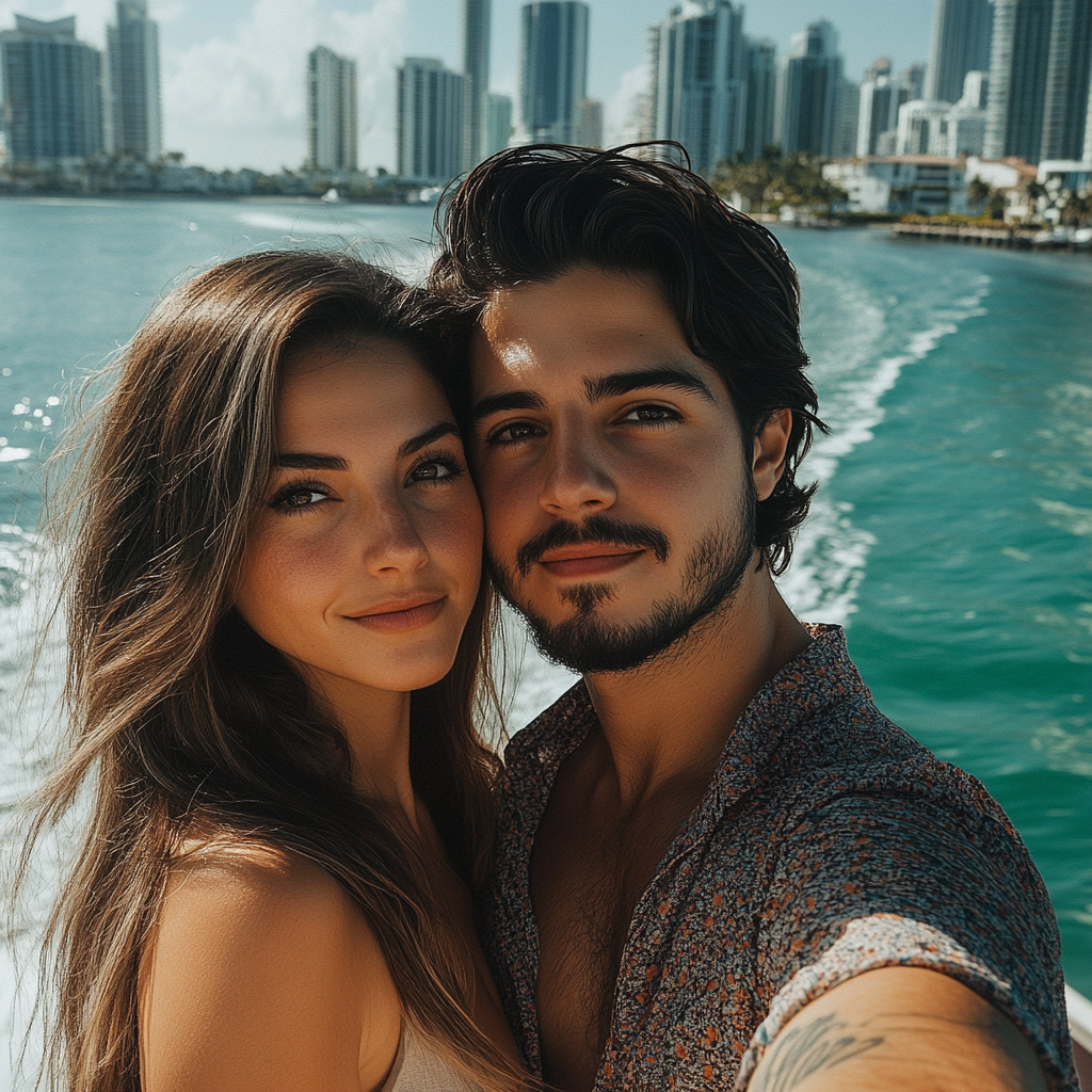 Guests snapping selfies with iconic landmarks during a daytime Skyline Cruise.
