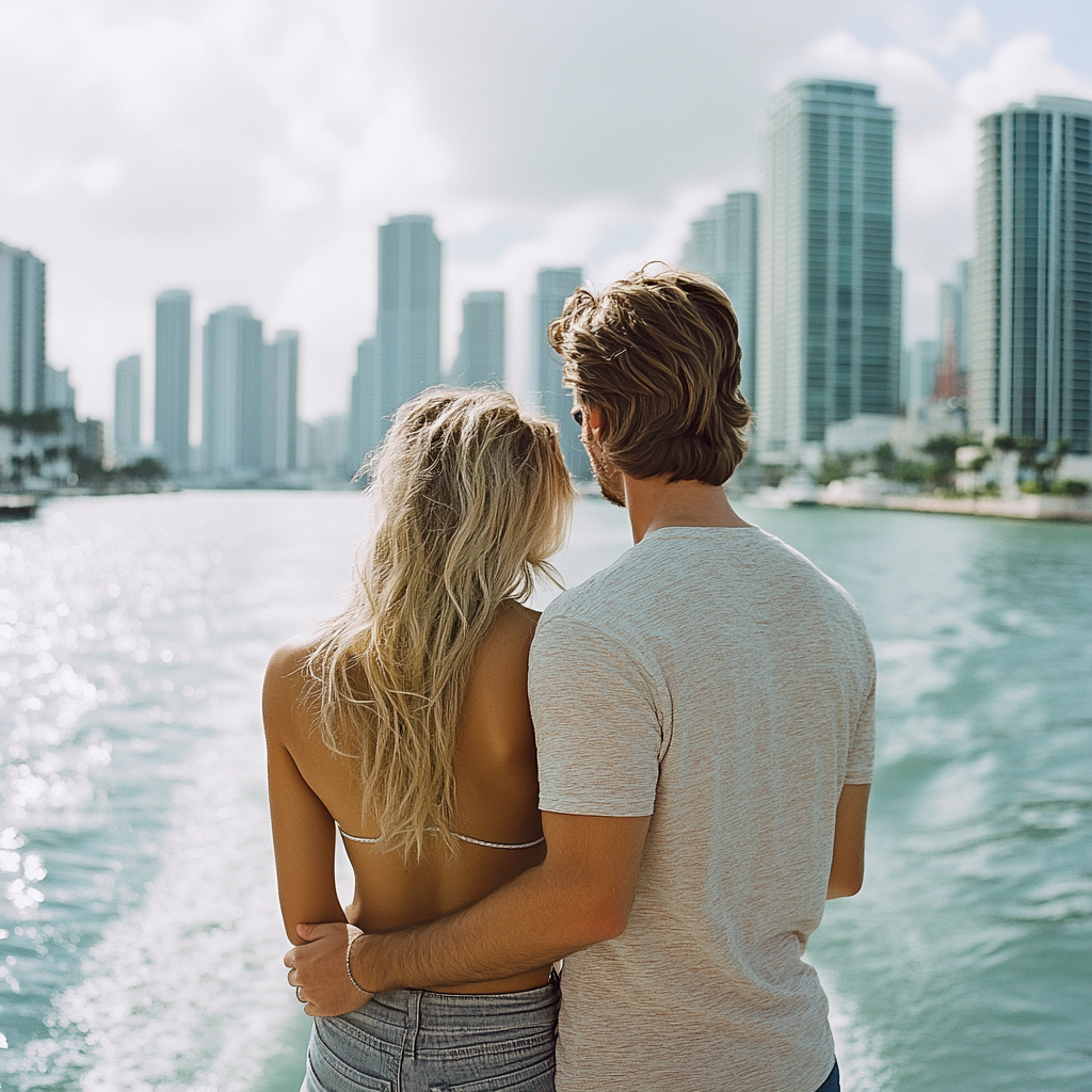 Guests enjoying Miami Skyline views on the Skyline Cruises.

