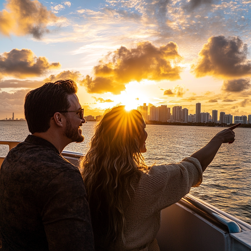 Sunset on a Miami Sightseeing Cruise
