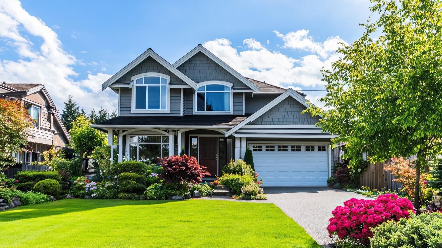 House with green lawn
