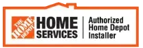 Home Depot Services logo with orange house icon and “Authorized Home Depot Installer” text