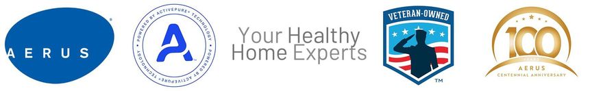 Logo strip with four blue and gold business logos on a white background, including “Your Healthy Home Experts”