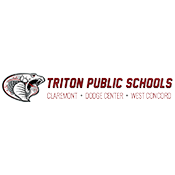Triton Public Schools logo with a cougar head and red text on a white background