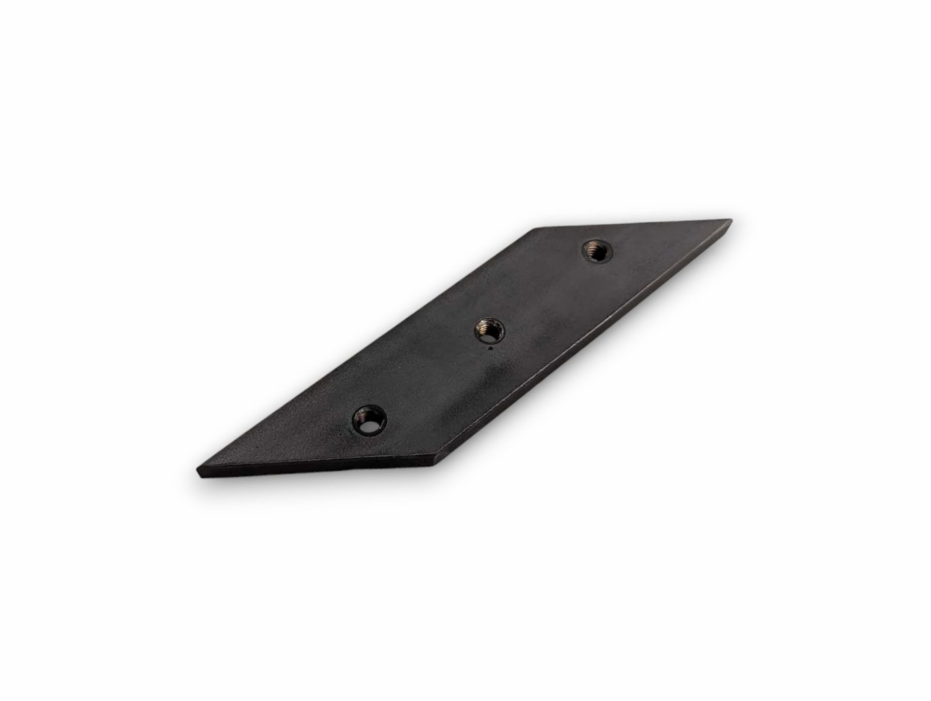 Black metal laptop bottom case with a textured center.