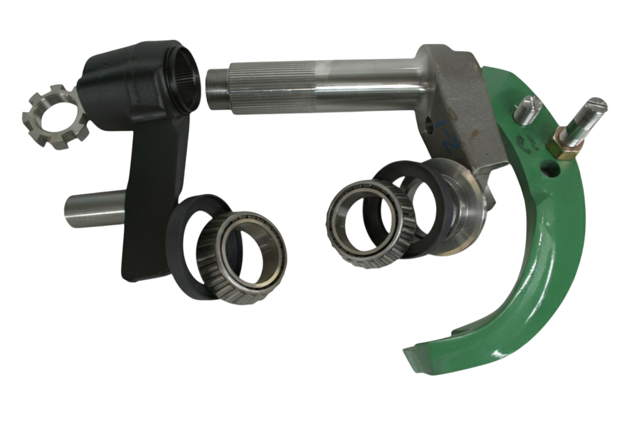 Green sprockets with spikes. One from a side angle, the other from the face.