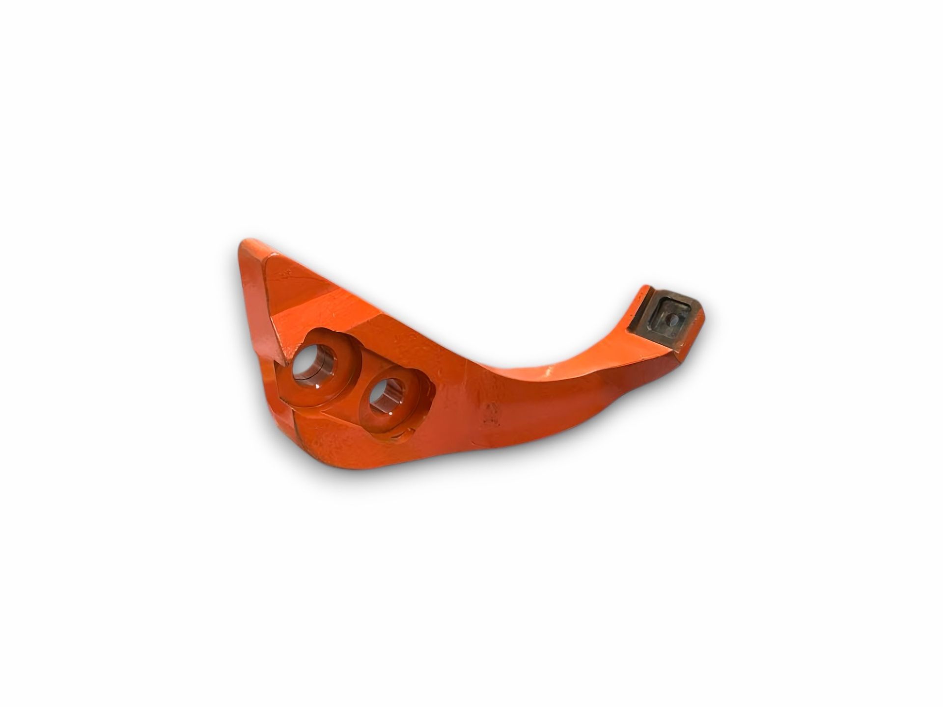 Orange impeller with angled blades and a central hub.