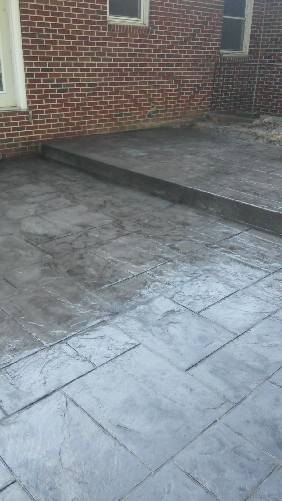 Stamped concrete patio installed by Crockett & Sons Concrete in Havre de Grace, Maryland
