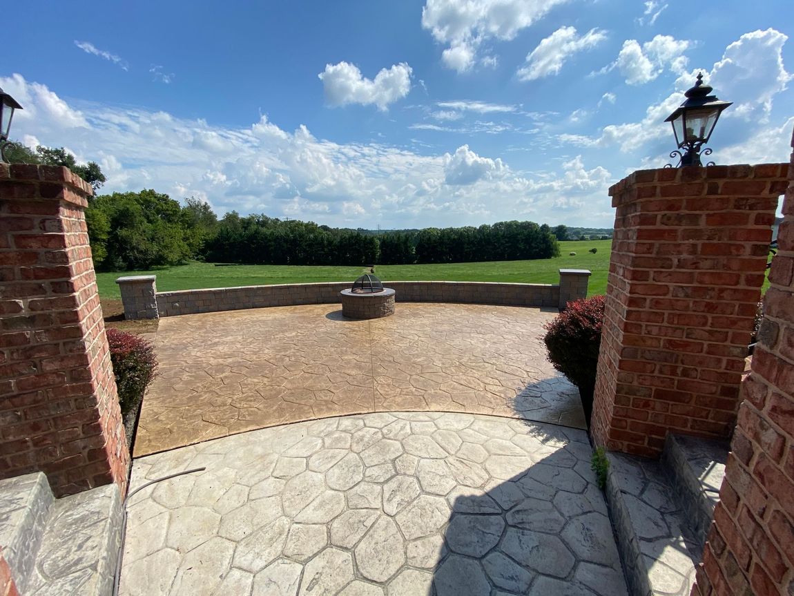 Stamped Concrete Patio in Random stone completed in Street, MD