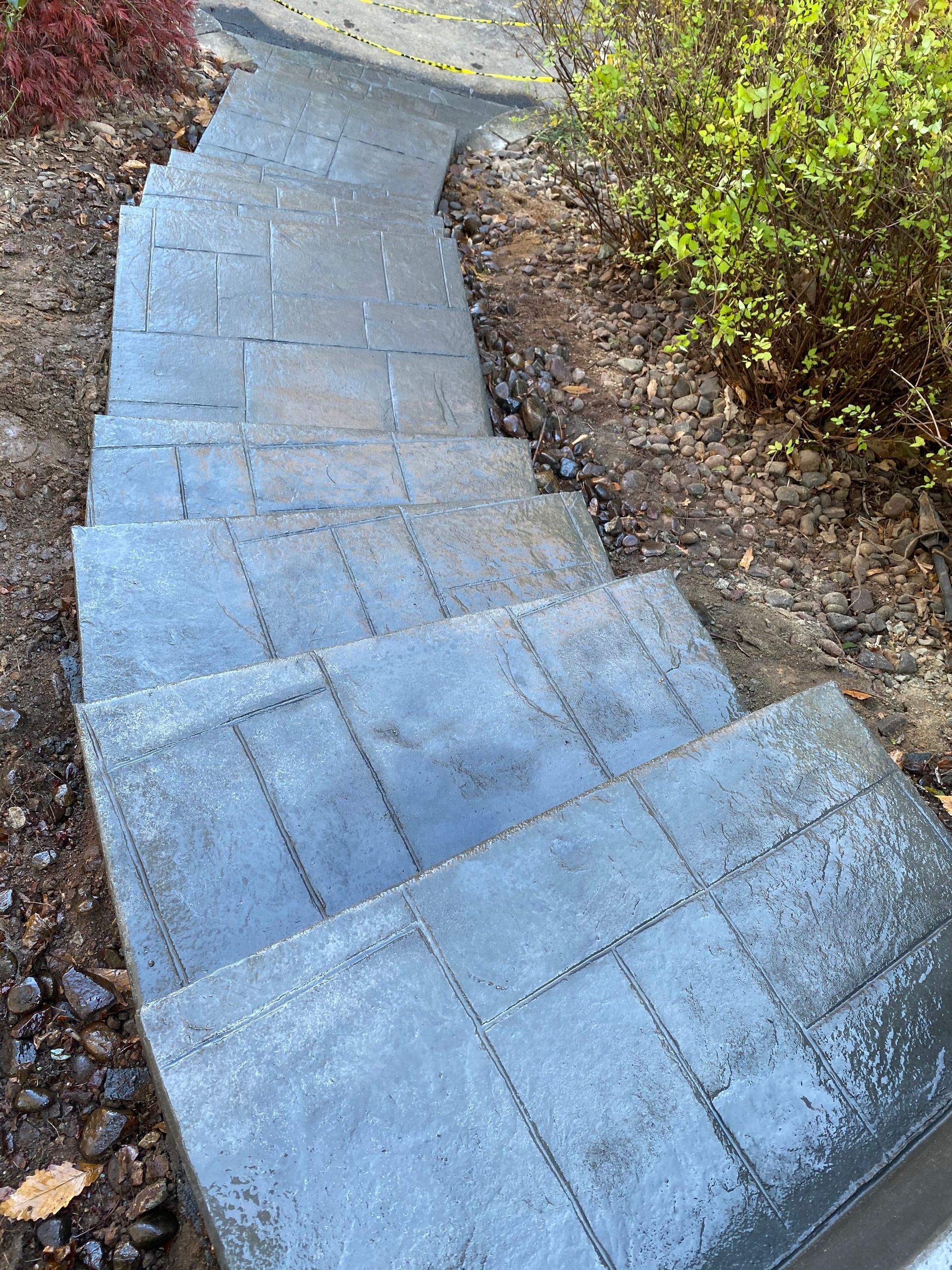 decorative stamped concrete installed by crockett and sons concrete