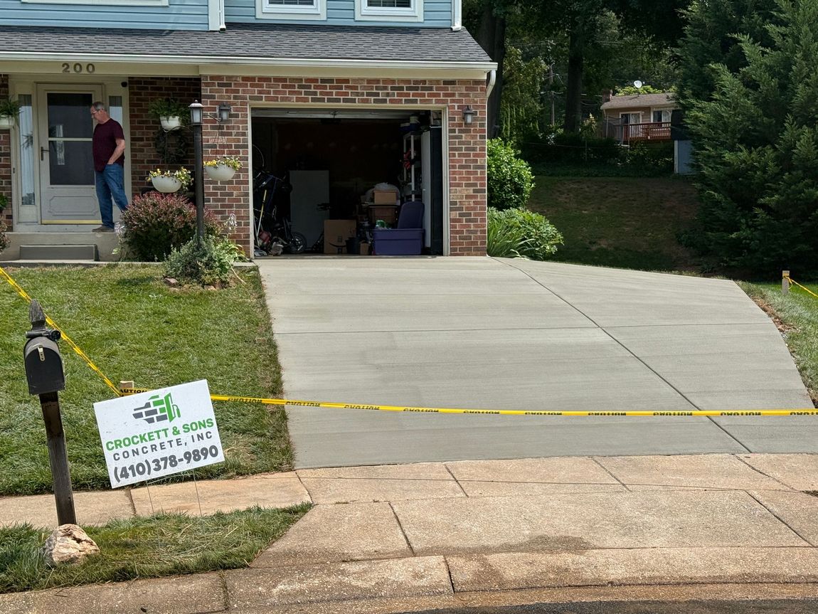 concrete driveway installed in bel air, MD