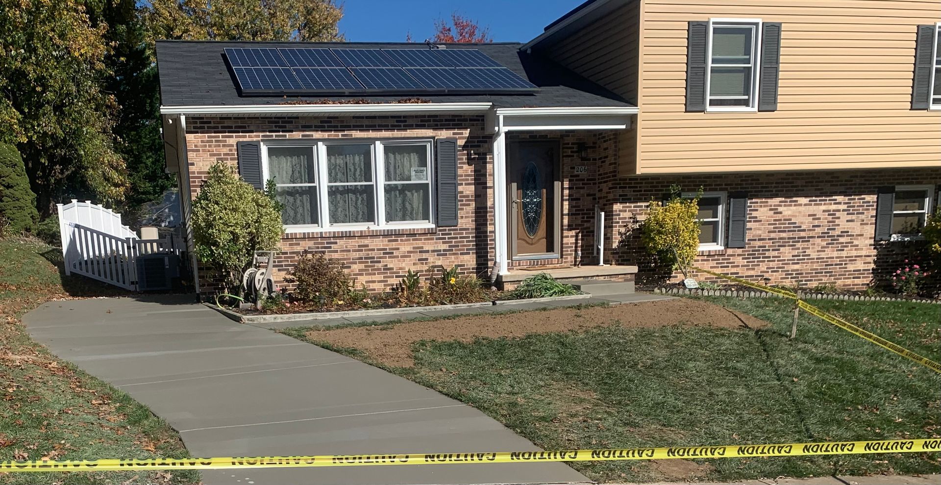 Concrete driveway and sidewalk installed by Crockett & Sons Concrete on Fender Ct in Havre de Grace, Maryland