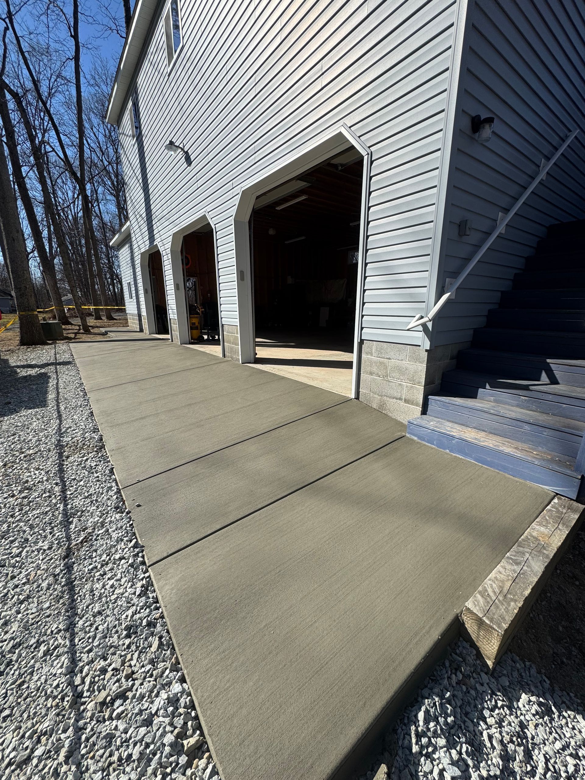 Garage Apron Installed by Crockett & Sons Concrete near Chandlee Rd in Rising Sun, Md