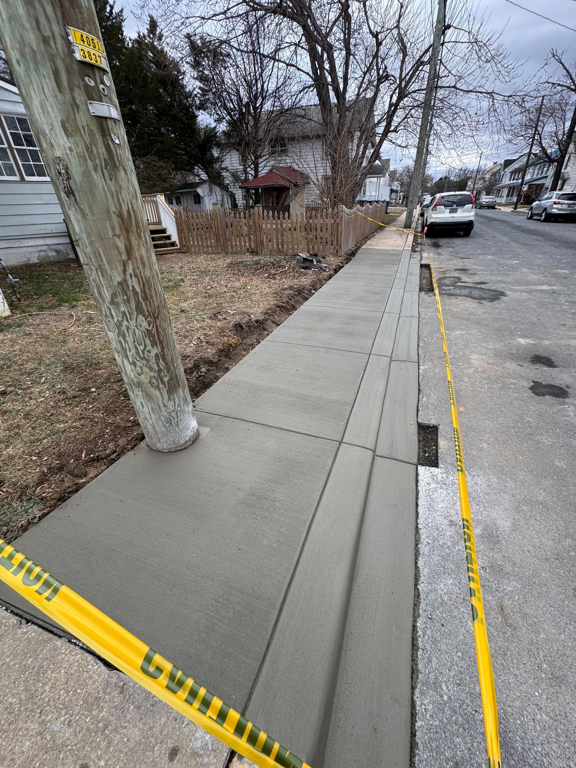 concrete sidewalk installed in elkton, md by crockett and sons concrete