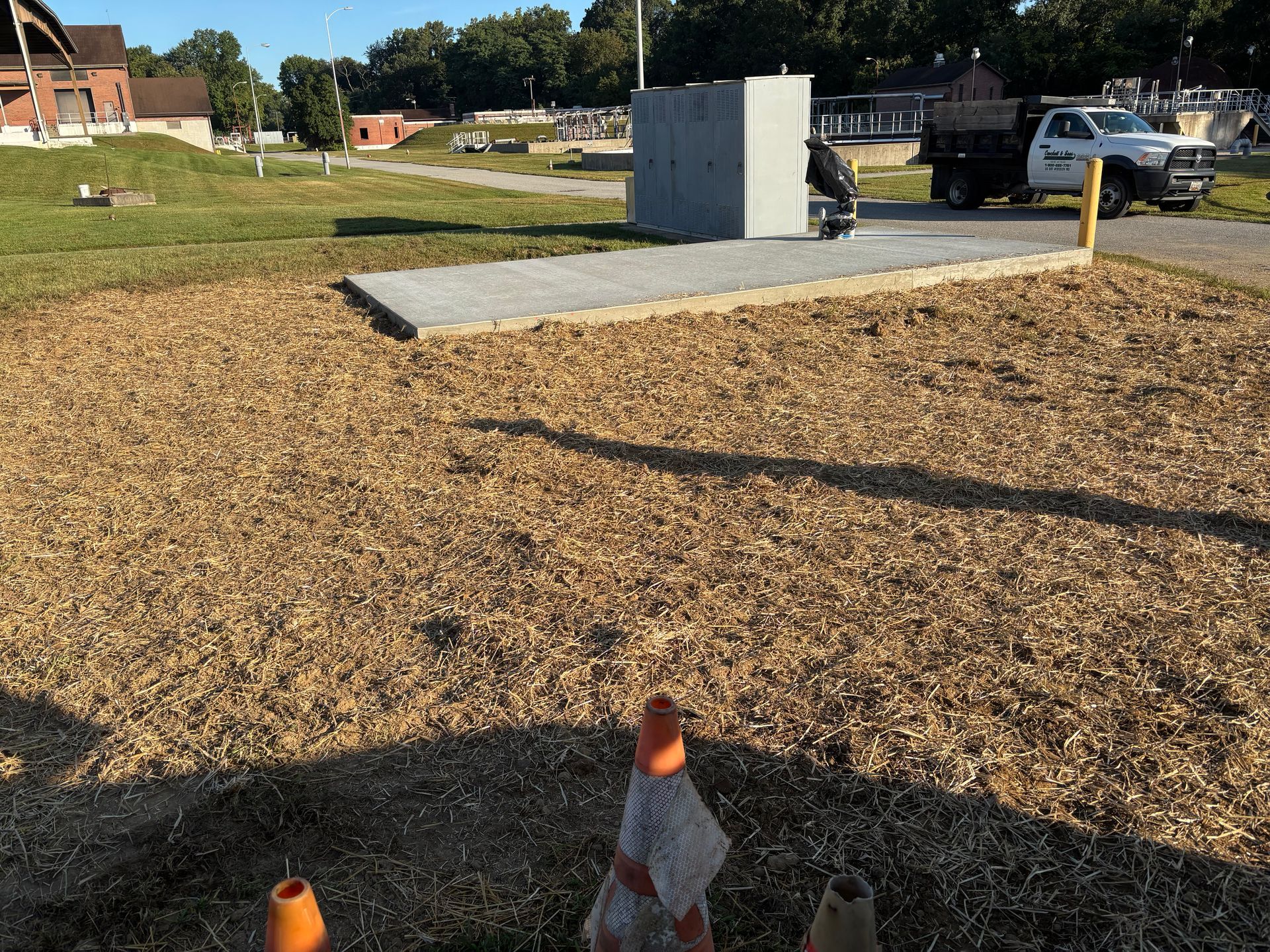 Concrete generator slab installed by Crockett & Sons Concrete at Havre de Grace Wastewater Treatment Plant in Maryland