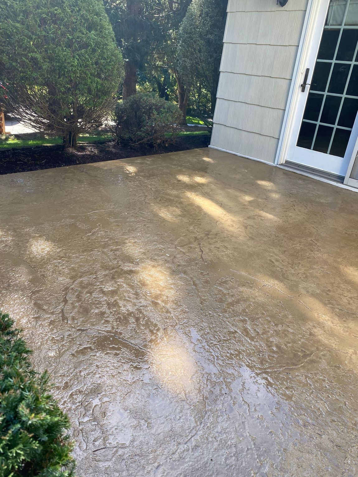 Textured stamped patio in a slate texture completed in Bel Air, Md