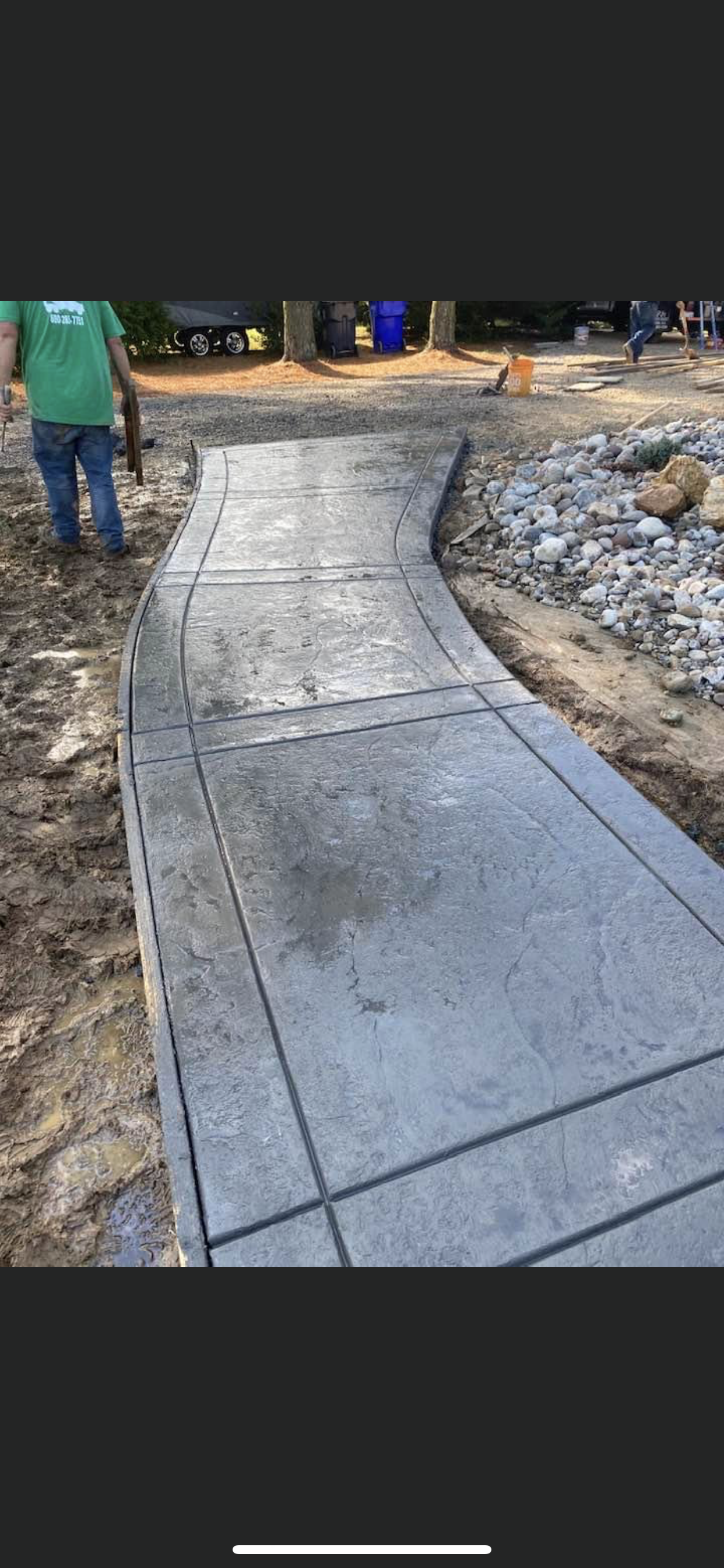 decorative stamped concrete installed by crockett and sons concree