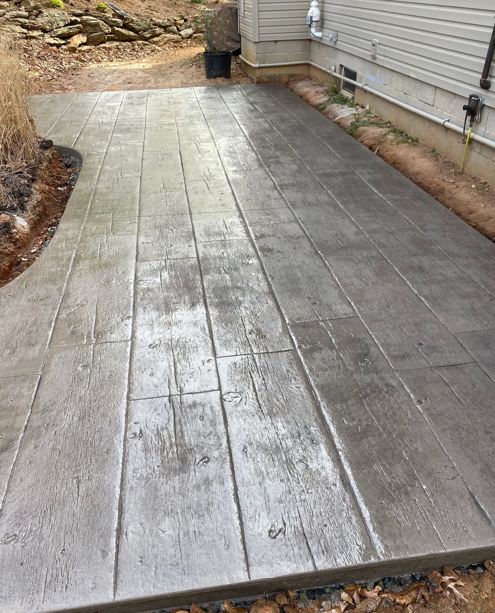 Stamped Concrete Patio installed on Paradise Road in Aberdeen, Maryland