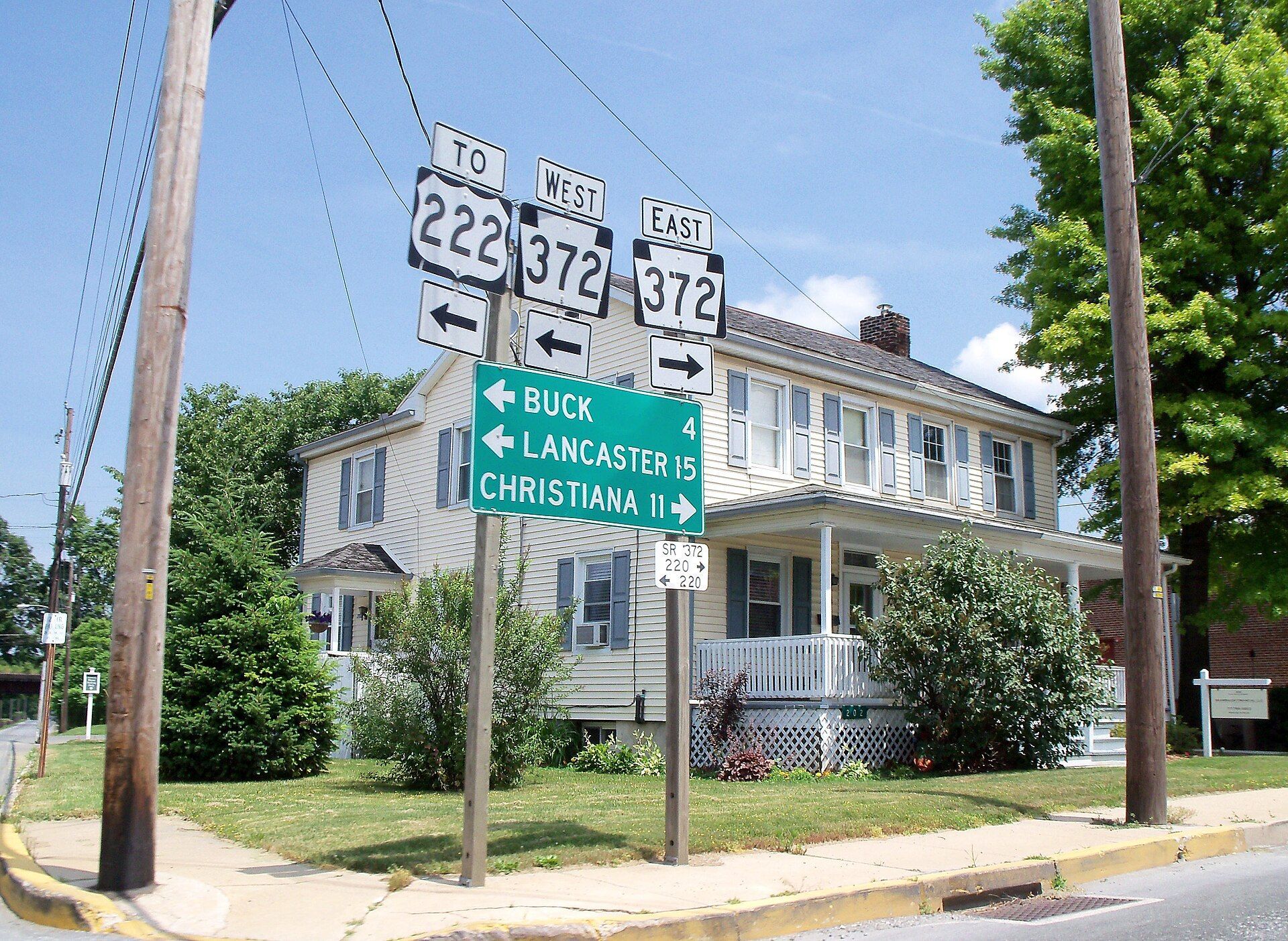 street signs and area serviced by crockett and sons concrete