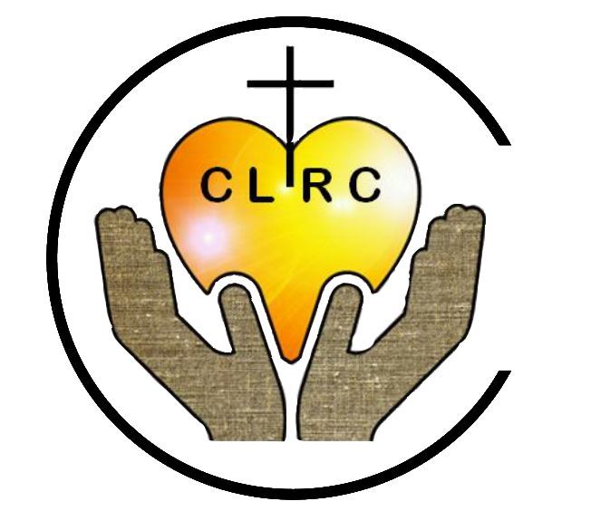 A logo for clrc with two hands holding a heart