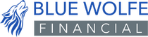Blue Wolfe Financial Logo The blue wolfe financial logo has a wolf on it.