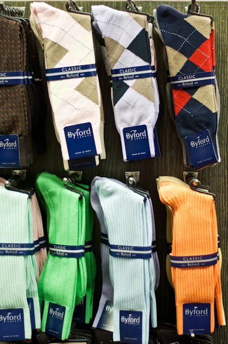 Men's patterned dress socks in assorted colors and styles